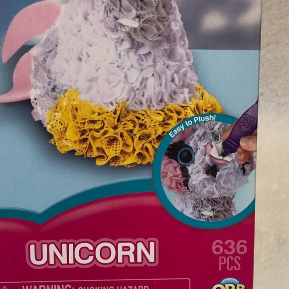 NWT Plush Craft 3D Unicorn, 5" x 4" x 10", Pink/White/Yellow/Grey - Picture 2 of 10
